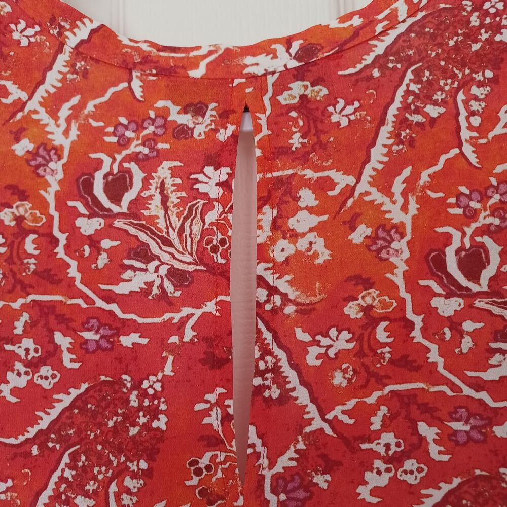 IRO Variety Ruffled Paisley Mini Dress Orange FR 38 US 6 - Picture 13 of 16